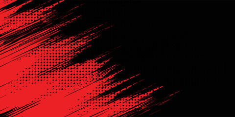 Fototapeta premium Grunge texture effect background. Distressed rough dark abstract textured. Black isolated on red. Graphic design element vintage style decoration concept grunge vector red black modern