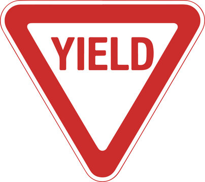 modern yield sign icon