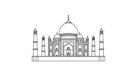 Fototapeta premium Taj Mahal Architectural Monument Building.
