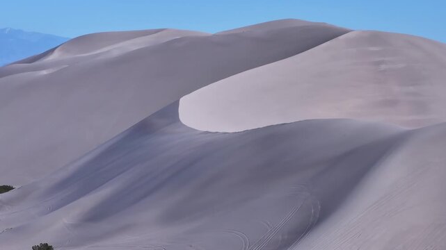Telephoto Aerial of Big Dune Upper Slopes and Sunlit Slip Face Nevada
