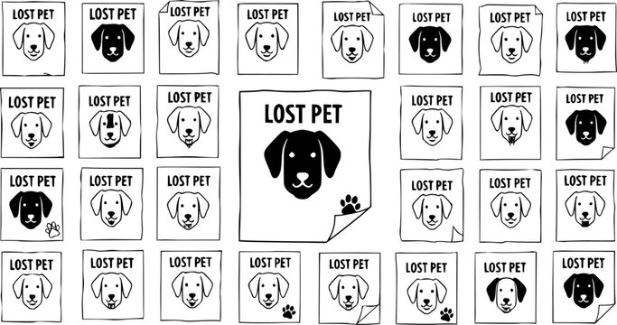 Lost Pet Posters: Cartoon Dog Flyer Template