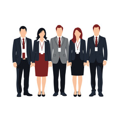 Obraz premium Business Team Standing Together - Corporate Professionals Group Portrait Stock Footage for Website and Presentation Backgrounds