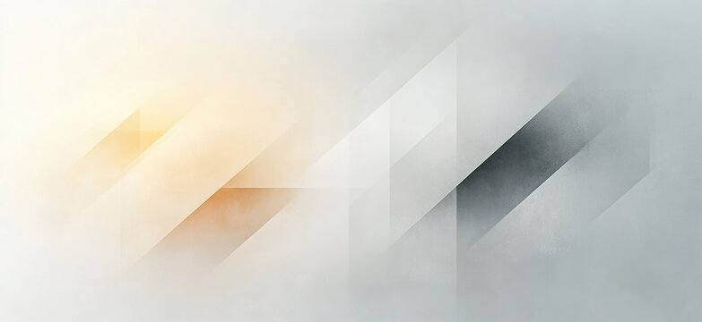 Soft misty abstract composition of translucent diagonal geometric shapes with warm orange and cool gray gradients conveying calm, subtle motion