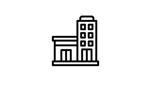 office building animated icon