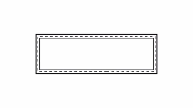 Dotted line rectangle frame icon on transparent background. ,selection box outline, border frame dotted line animation on transparent background in 4k