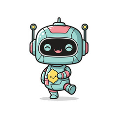 Fototapeta premium Robot Character Happy Lemon Commercial