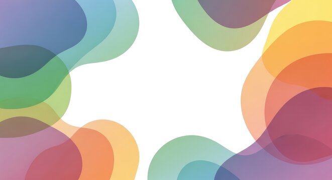 Abstract Colorful Overlapping Shapes Background.