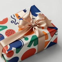 Obraz premium Gift Box with Bold Geometric Pattern