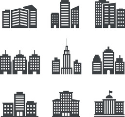Obraz premium Nine government building icons for services