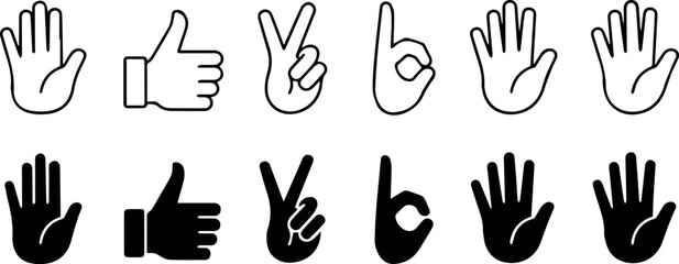 Obraz premium Hand gesture set for instruction manuals and guides