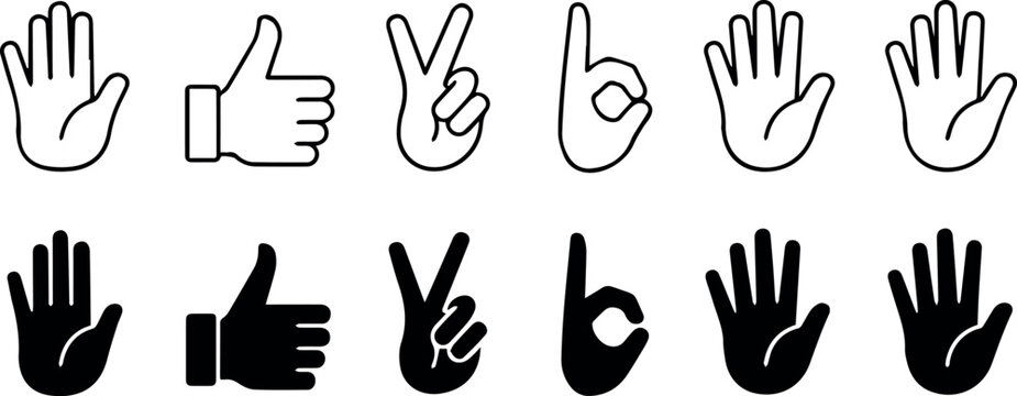 Hand gesture set for instruction manuals and guides