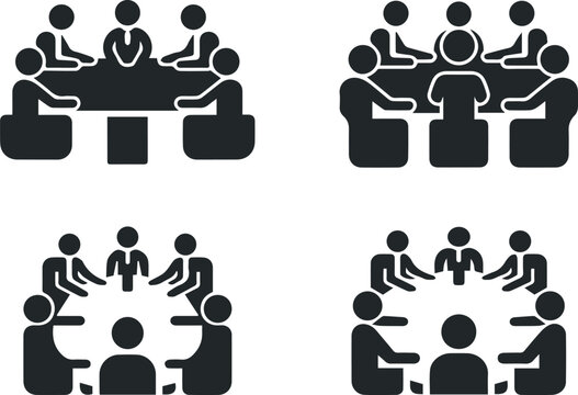 Brainstorming session around roundtable