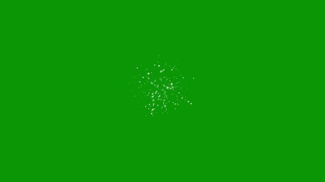 Twinkling glitter star animation motion graphics in After Effects on green screen background, glowing sparkle stars with blinking shine rays and magical light effects, seamless 4K loop
