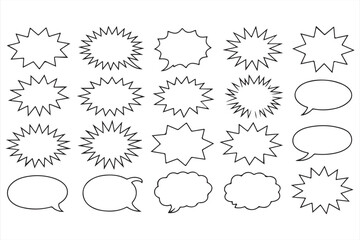 Comic Speech Bubble and Starburst Shape Set for Text Design © Yusuf