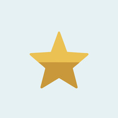 Fototapeta premium A gold five-pointed star icon against a light blue background