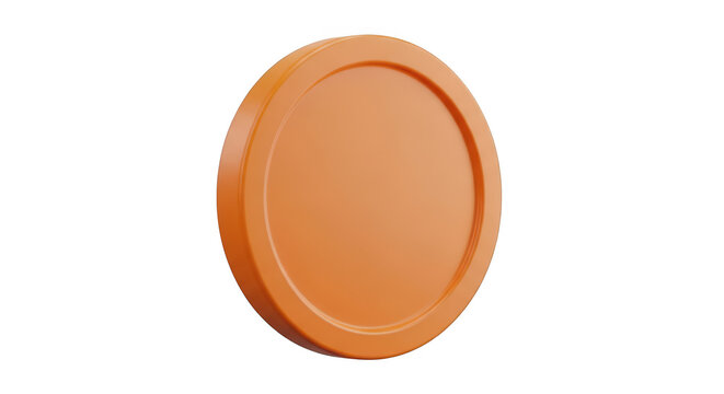 A single smooth orange circular disc representing a blank coin or a generic flat round button object