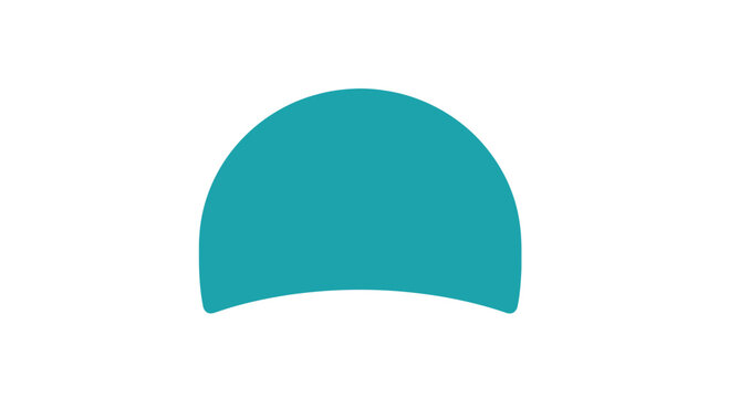 Teal Semicircle Shape Graphic Element.