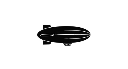 Black Silhouette of a Zeppelin Airship. © Abraca