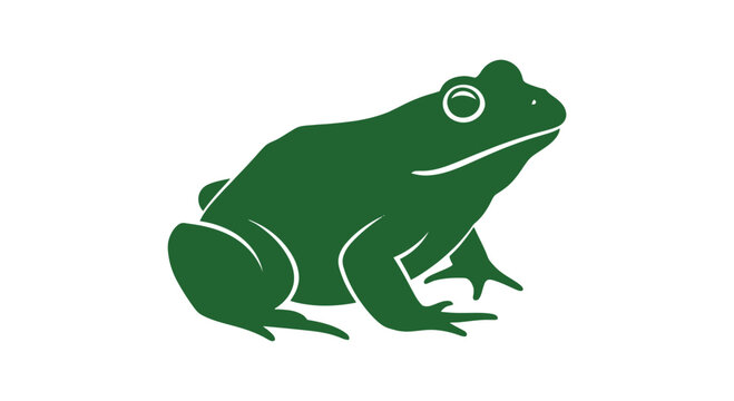Green Frog Silhouette Illustration.