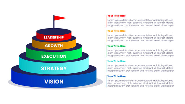 Vector 3D pyramid for business infographic 5 steps
