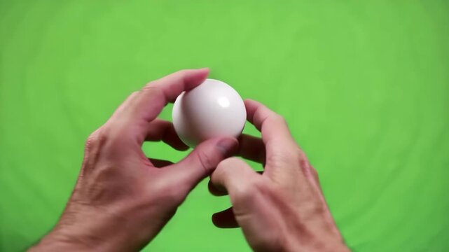 A close-up shot of a pair of hands holding a perfect white egg against a lush green backdrop, a symbol of nutrition, health, and freshness.