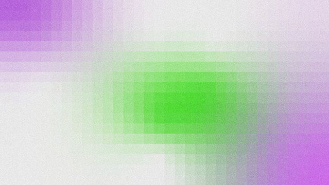 A minimalist abstract background featuring overlapping gradient green and purple rectangular grids, with a soft, grainy noise texture. 