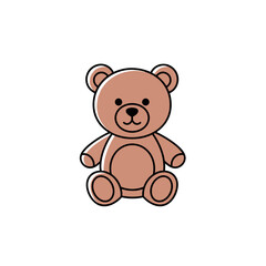 Obraz premium Teddy bear icon in minimal flat cartoon illustration