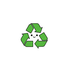 Obraz premium Recycling symbol character in minimal flat cartoon illustration