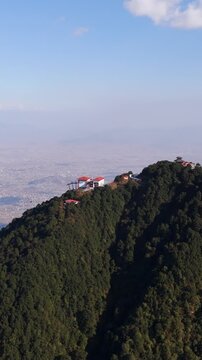 Kathmandu Valley panorama, Aerial portrait perspective from Chandragiri Hills