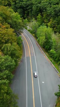 Scenic drive on Mohawk Trail, Berkshires, Massachusetts, in fall