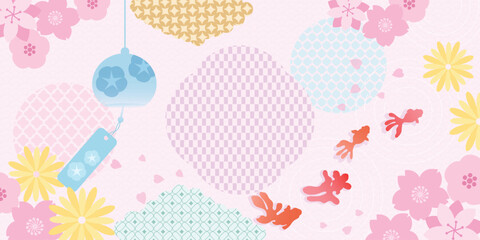 Naklejka premium Spring Japanese Cherry blossom flower background vector. Sakura floral Wallpaper design of elegant gold line cherry blossom flower, branch. Illustration for banner, wall decoration, backdrop, ads.