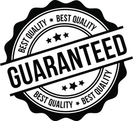 Fototapeta premium Best Quality Guaranteed Black Stamp Icon Isolated on White Background for Professional Business Branding Labels