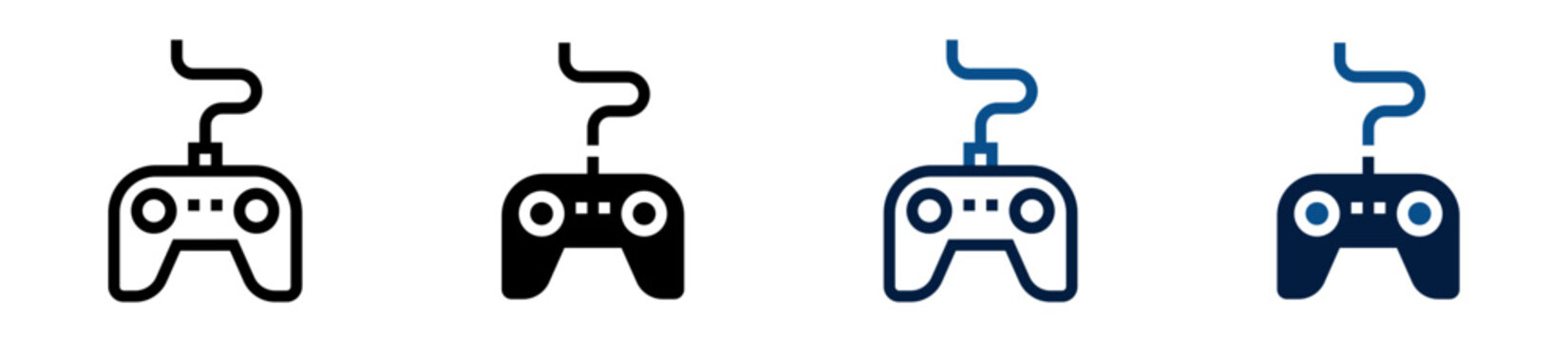 Iconos de videojuegos. Control de consola. Entretenimiento digital e interacci&oacute;n l&uacute;dica. Ilustraci&oacute;n vectorial