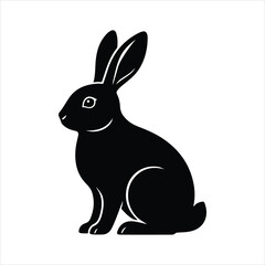 Obraz premium Rabbit silhouette vector illustration isolated on white background.