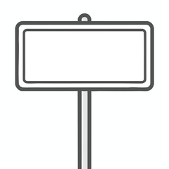 Obraz premium Blank rectangular signpost with rounded corners and a single pole