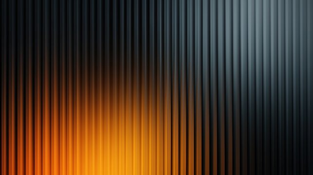 Vertical metal ridges with orange glow gradient abstract background dark industrial texture modern minimal design backdrop