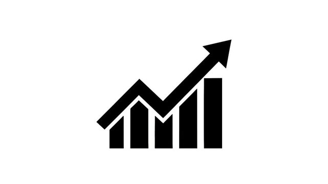 growing and declining graphic chart animation