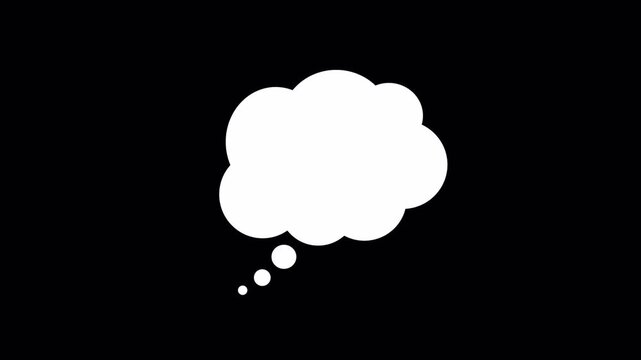 Animated Thought Bubble &ndash; Comic Cloud Speech Overlay Alpha Channel 4K