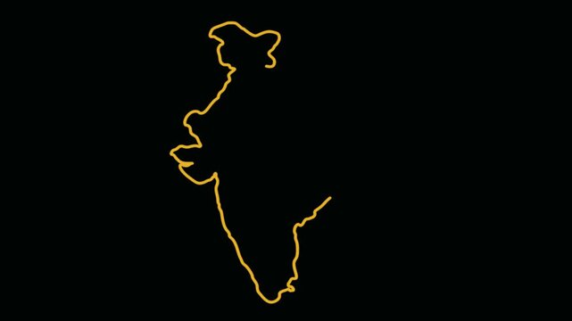 Indian map rendered in Adobe AE