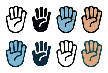 Fototapeta premium Collection of Hand in Various Colors and Styles