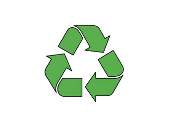 Obraz premium A green recycling symbol on a white background
