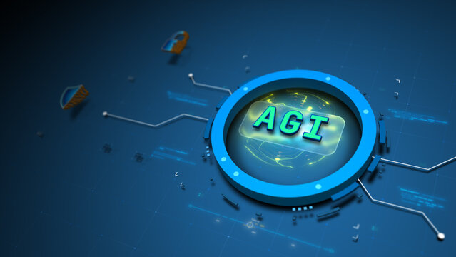 AGI Core Network Connecting Secure AI Governance System Vector Illustration Design