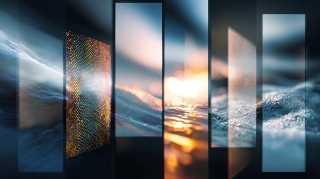 Digital Transformation Concept Represented by Abstract Panels, Capturing Visuals of Technology and Innovation With Dynamic Light Effects in a Modern Setting