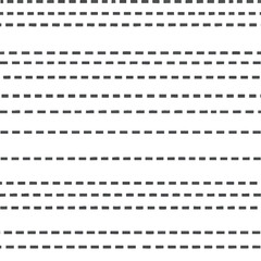Obraz premium Abstract pattern of evenly spaced dark gray dashed horizontal lines on a white background