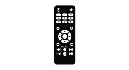A black television remote control with multiple buttons and a directional pad © Design lens
