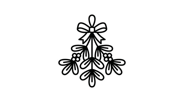 Elegant Black And White Mistletoe Sprig Decoration