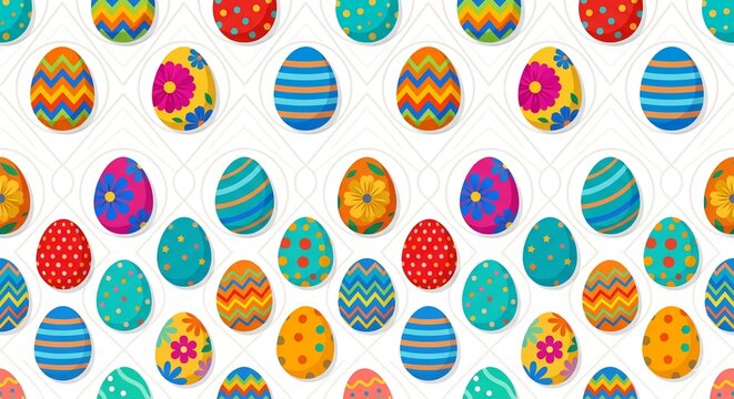 easter eggs seamless pattern