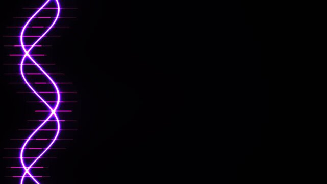 Green Neon Wavy Lines on Right Side with Large Black Empty Space on Left Side for Copy Text Area Seamless Loop