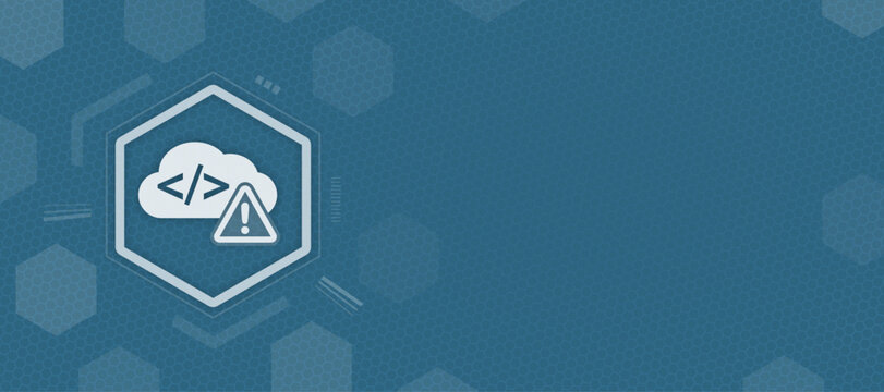 Cloud coding software development error warning vector illustration with copy space for programming and server technical issues