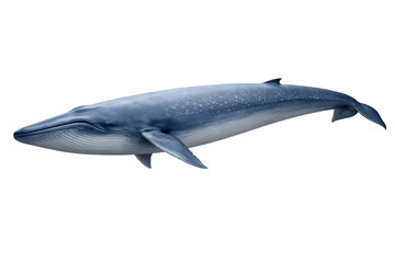 Fototapeta premium Blue Whale Side View Largest Marine Mammal Ocean Wildlife Realistic High Detail Aquatic Animal Isolated Png Transparent Background